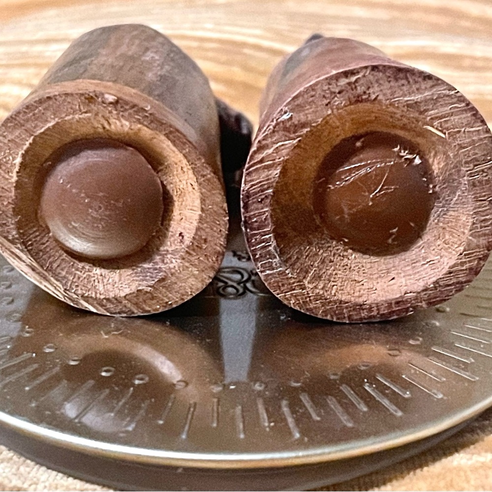Handcrafted Wooden Rhino Salt and Pepper Pair - Picture 4 of 4